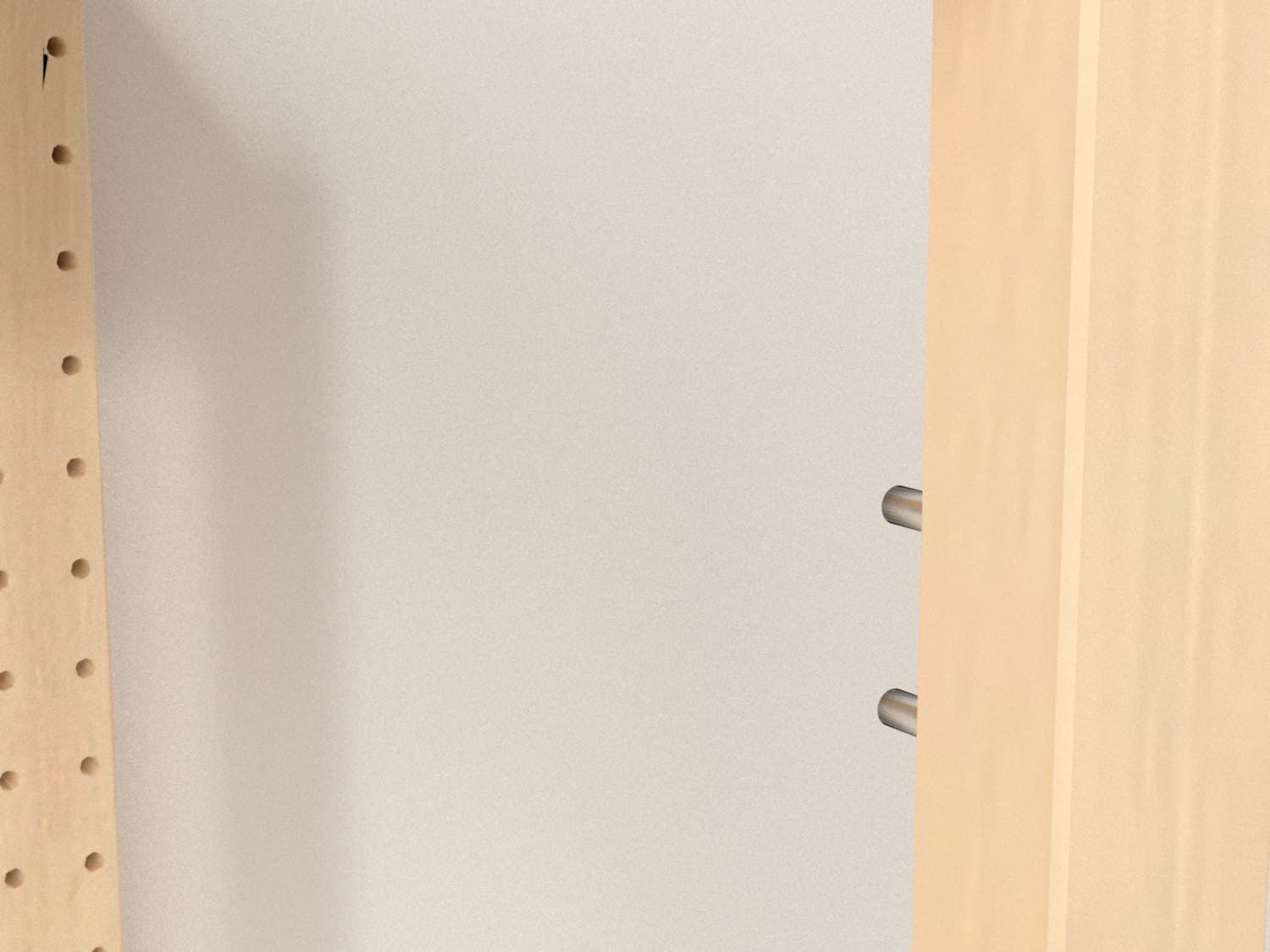 Rendering von zwei Stahlstiften in den Löchern eines IVAR-Pfostens